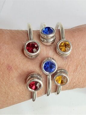 NWOT SilverPlated Open Bangle Bracelet set from Spain.